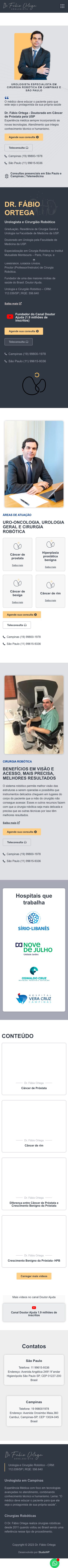 Versão mobile do site do Dr. Fábio Ortega