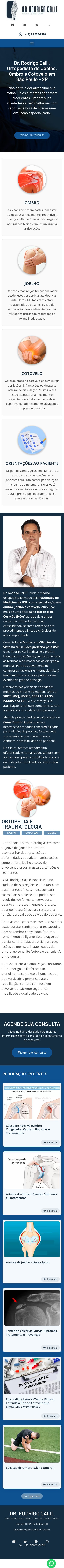 Versão mobile do site do Dr. Rodrigo Calil